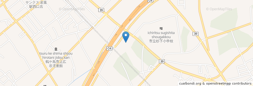 Mapa de ubicacion de 若葉台皮膚科 en 일본, 사이타마현, 鶴ヶ島市.