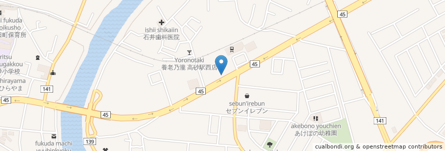 Mapa de ubicacion de クオール薬局 たかさご駅前店 en Japão, 宮城県, 仙台市, 宮城野区.