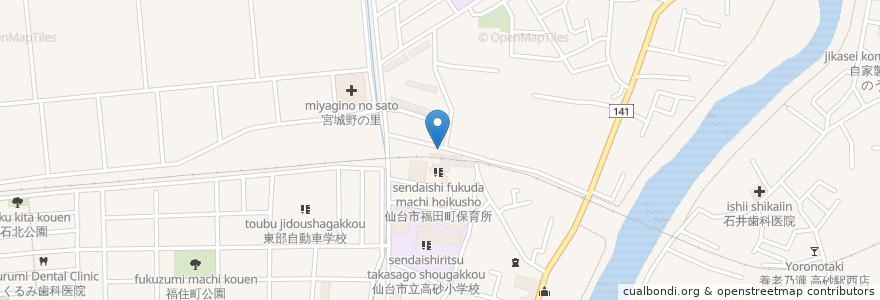 Mapa de ubicacion de 居酒屋でぶちゃん en Japan, 宮城県, 仙台市, 宮城野区.