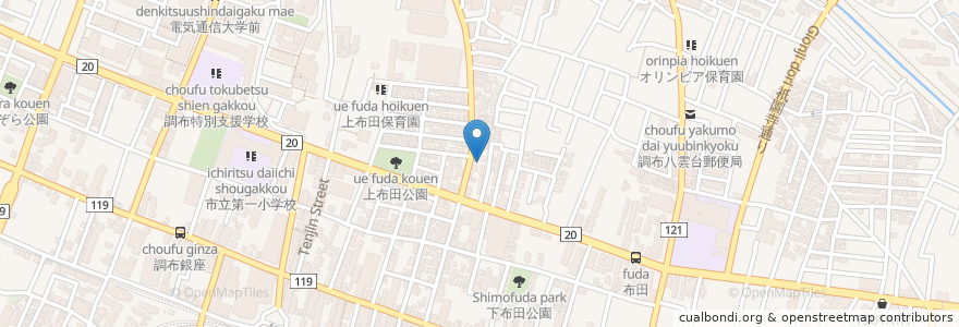 Mapa de ubicacion de タイムズ en Japan, Tokio, 調布市.