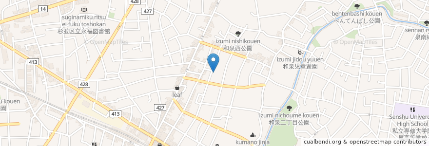 Mapa de ubicacion de 和泉教会 en اليابان, 東京都, 杉並区.