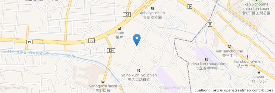 Mapa de ubicacion de P24 en Japonya, 東京都, 稲城市.