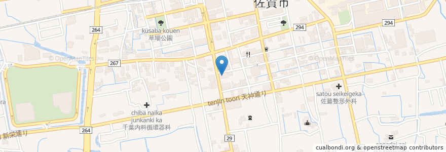 Mapa de ubicacion de かどやらーめん食道 en ژاپن, 佐賀県, 佐賀市.
