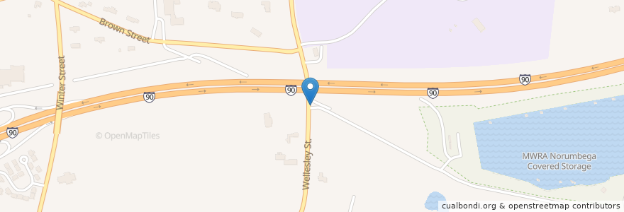Mapa de ubicacion de Blaney Trailhead Parking en ایالات متحده آمریکا, ماساچوست, Middlesex County, Weston.