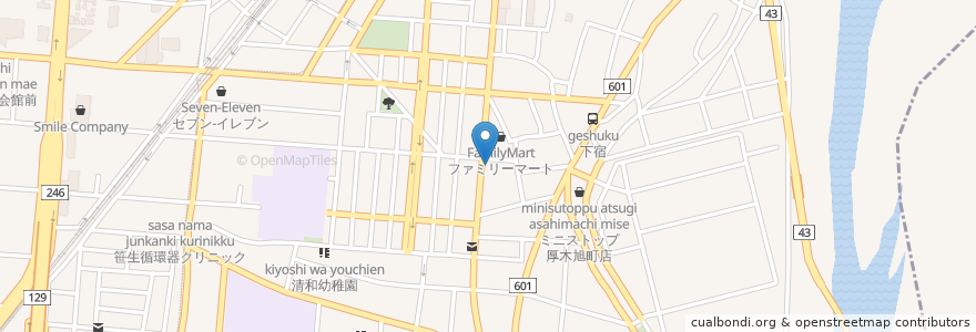 Mapa de ubicacion de 中南信用金庫 en 日本, 神奈川縣, 厚木市.