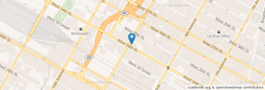 Mapa de ubicacion de Deli & Pizzeria en Соединённые Штаты Америки, Нью-Йорк, Нью-Йорк, Округ Нью-Йорк, Манхэттен, Manhattan Community Board 4.