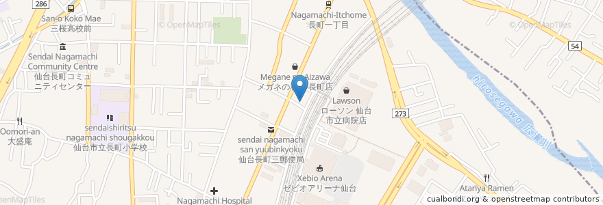 Mapa de ubicacion de パパとママの台所 Kazu家 en Japan, Präfektur Miyagi, 仙台市, 太白区.