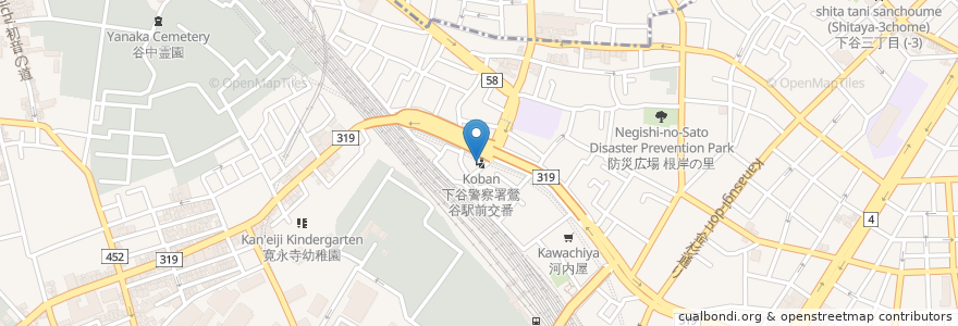 Mapa de ubicacion de 粉吉うどん en Japon, Tokyo, 台東区.