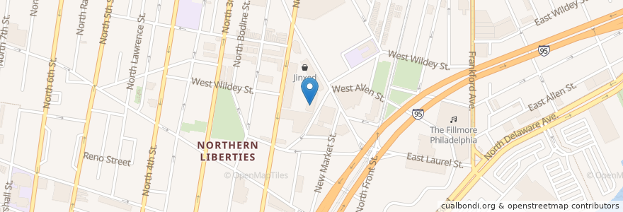 Mapa de ubicacion de Crabby Cafe & Sports Bar en Estados Unidos Da América, Pensilvânia, Philadelphia County, Philadelphia.