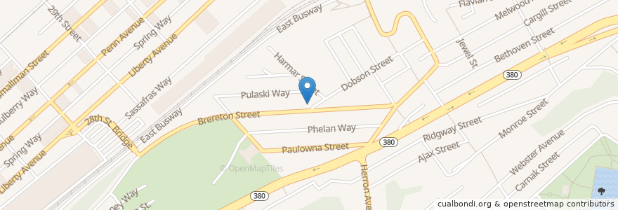 Mapa de ubicacion de Pope's Place en Amerika Syarikat, Pennsylvania, Allegheny County, Pittsburgh.