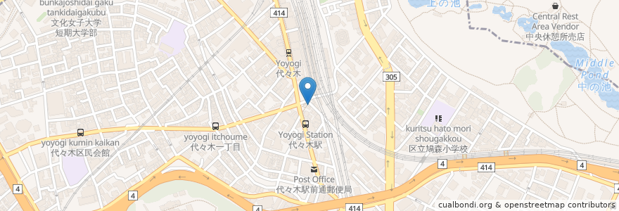 Mapa de ubicacion de かつや en Japon, Tokyo, Shinjuku, 渋谷区.
