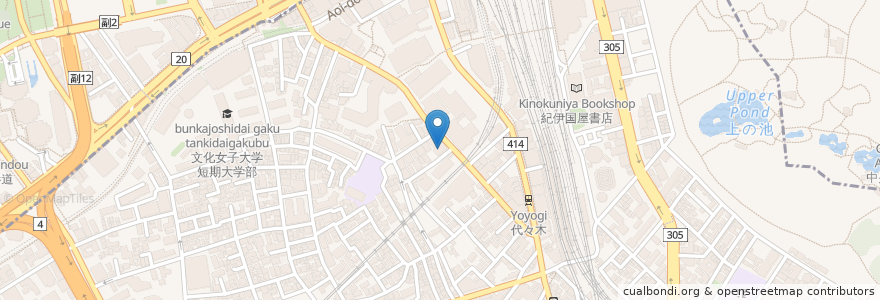 Mapa de ubicacion de Denny's 南新宿店 en 日本, 東京都, 新宿区, 渋谷区.