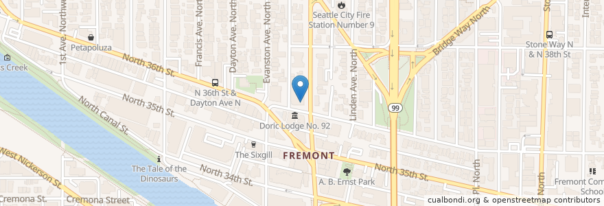 Mapa de ubicacion de O'Donnells en アメリカ合衆国, ワシントン州, King County, Seattle.