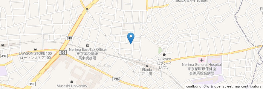 Mapa de ubicacion de 牛の四文屋 en Giappone, Tokyo, 練馬区.