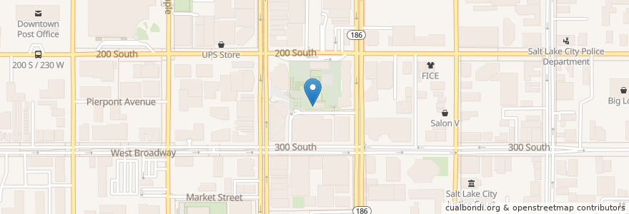 Mapa de ubicacion de Pulp Lifestyle Kitchen en 美利坚合众国/美利堅合眾國, 犹他州 / 猶他州, Salt Lake County, Salt Lake City.
