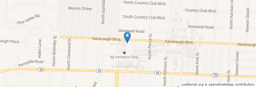 Mapa de ubicacion de Boulevard Bistro and Bar en アメリカ合衆国, アーカンソー州, Pulaski County, Little Rock.