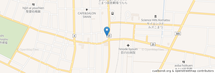 Mapa de ubicacion de 居酒屋はるお en Japon, Préfecture D'Ishikawa, 小松市.