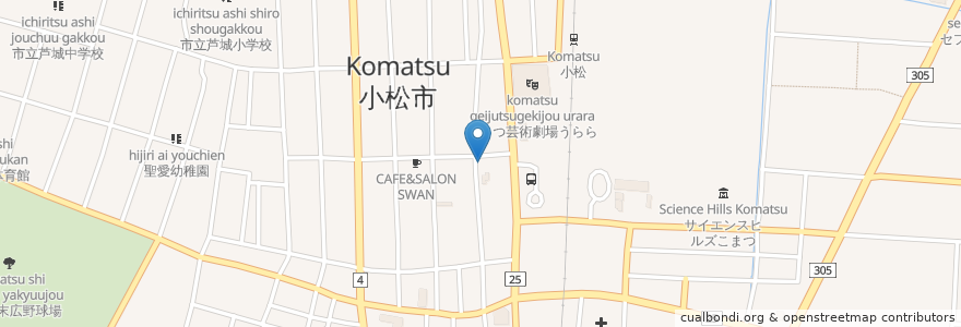 Mapa de ubicacion de 欧風食堂ルーチェ en Japan, Präfektur Ishikawa, 小松市.