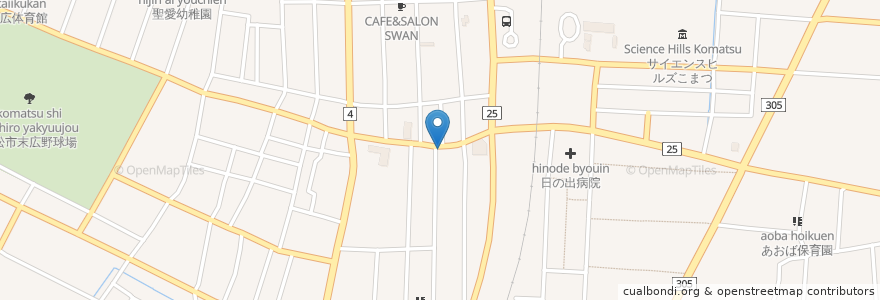 Mapa de ubicacion de えんや亭 en 日本, 石川県, 小松市.
