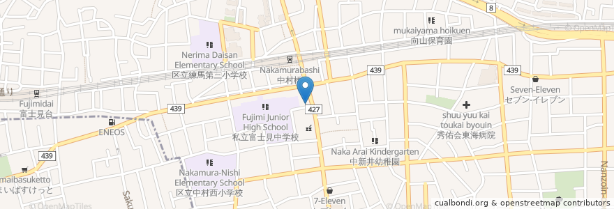 Mapa de ubicacion de 大むら en 일본, 도쿄도, 練馬区.