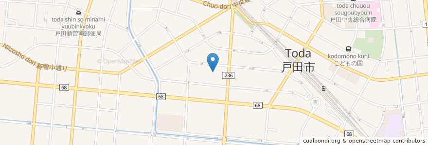 Mapa de ubicacion de 多福院 en 日本, 埼玉県, 戸田市.