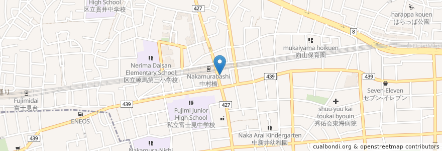 Mapa de ubicacion de 日高屋 en 일본, 도쿄도, 練馬区.