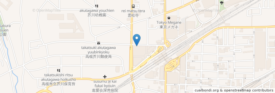 Mapa de ubicacion de KFC en 日本, 大阪府, 高槻市.