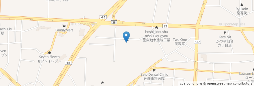 Mapa de ubicacion de 仙台工業団地協同組合会館 en Japonya, 宮城県, 仙台市, 若林区.