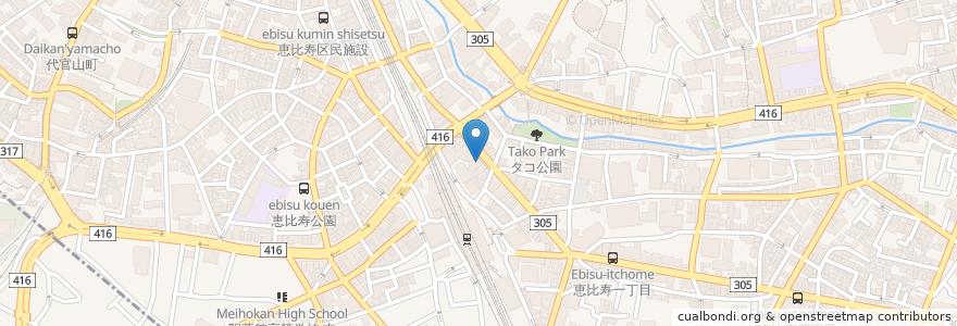 Mapa de ubicacion de Yona Yona Beer works en اليابان, 東京都, 渋谷区, 渋谷区.