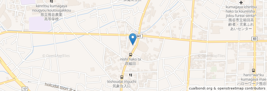 Mapa de ubicacion de 中華食堂 日高屋 en 日本, 埼玉县, 熊谷市.