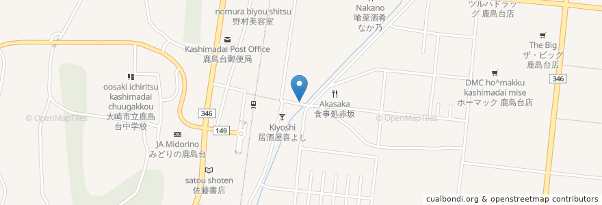 Mapa de ubicacion de おやつランド en Japão, 宮城県, 大崎市.