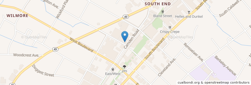 Mapa de ubicacion de Leroy Fox Sothend en Amerika Syarikat, Carolina Utara, Mecklenburg County, Charlotte.