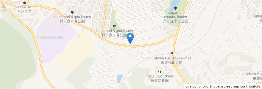 Mapa de ubicacion de やきとり大吉 貝ヶ森店 en Japón, Prefectura De Miyagi, 仙台市, 青葉区.