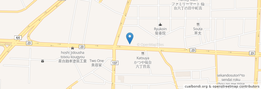 Mapa de ubicacion de 鮎川港 英ちゃん en ژاپن, 宮城県, 仙台市, 若林区.