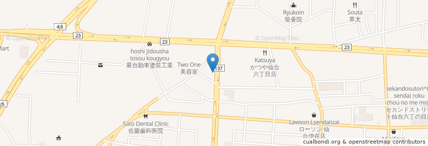 Mapa de ubicacion de スナック優希 en 日本, 宮城県, 仙台市, 若林区.