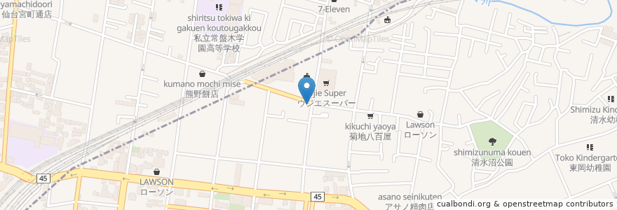 Mapa de ubicacion de よっちゃん en Giappone, 宮城県, 仙台市, 青葉区, 宮城野区.