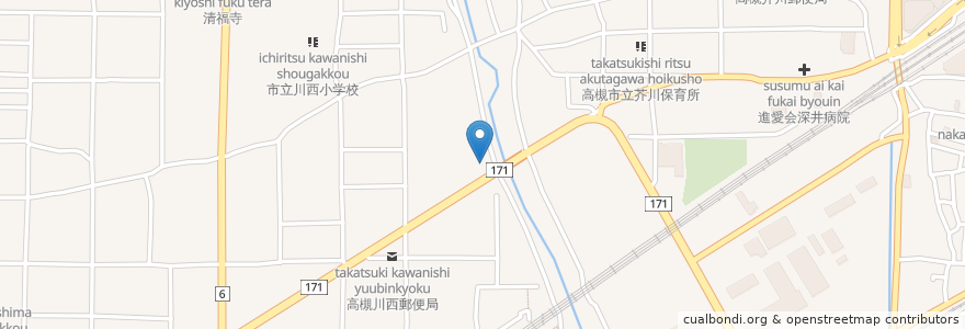 Mapa de ubicacion de Hammock Kitchen en ژاپن, 大阪府, 高槻市.