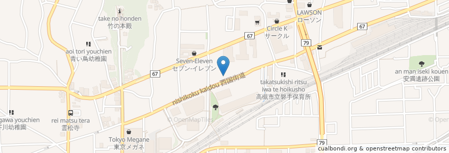 Mapa de ubicacion de ヴルカーノ en ژاپن, 大阪府, 高槻市.