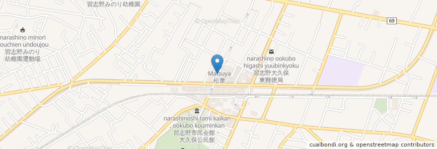 Mapa de ubicacion de サイゼリヤ en 日本, 千葉県, 習志野市.