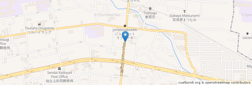 Mapa de ubicacion de やきとり大吉 en Japão, 宮城県, 仙台市, 青葉区.
