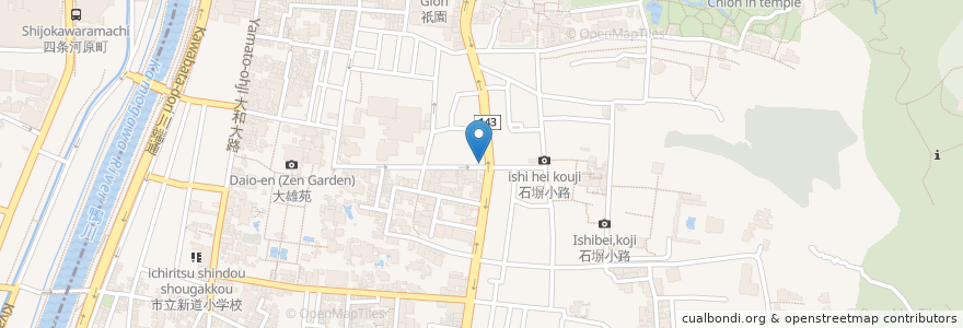 Mapa de ubicacion de らーめん勝鞍 en 일본, 교토부, 京都市, 東山区.