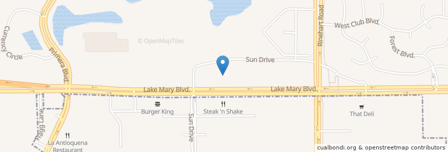 Mapa de ubicacion de McDonald's en Vereinigte Staaten Von Amerika, Florida, Seminole County, Lake Mary.