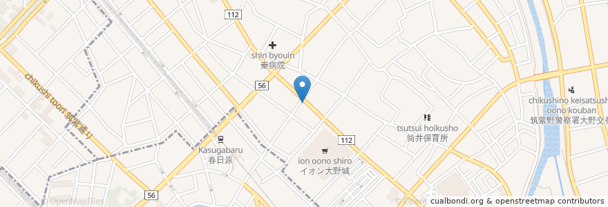 Mapa de ubicacion de 十八銀行 en 日本, 福岡県, 大野城市.