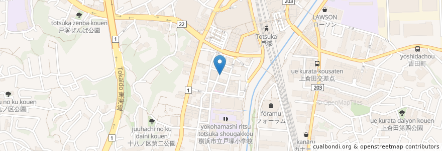Mapa de ubicacion de フィットケア・エクスプレス en 일본, 가나가와현, 요코하마시, 戸塚区.