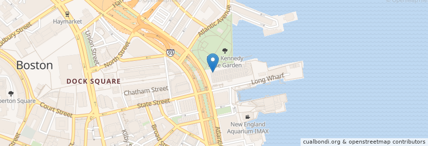 Mapa de ubicacion de Tia's en Amerika Syarikat, Massachusetts, Suffolk County, Boston.