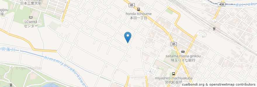 Mapa de ubicacion de 安養庵・浅間神社 en Japan, Präfektur Saitama, 南埼玉郡, 宮代町.