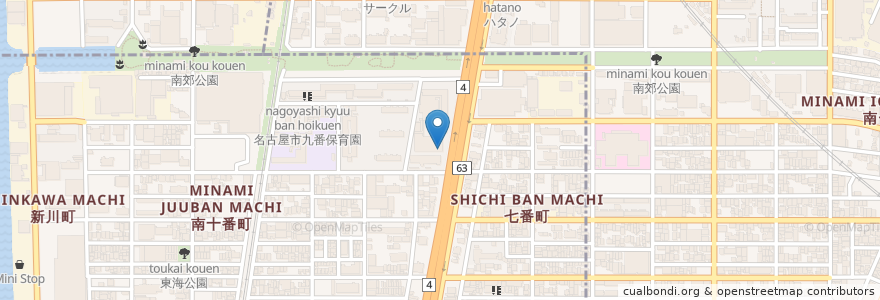 Mapa de ubicacion de 三重銀行 en Japan, Aichi Prefecture, Nagoya, Minato Ward.