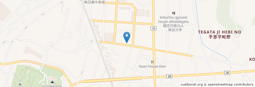 Mapa de ubicacion de 北都銀行 手形支店 en 일본, 아키타현, 秋田市.
