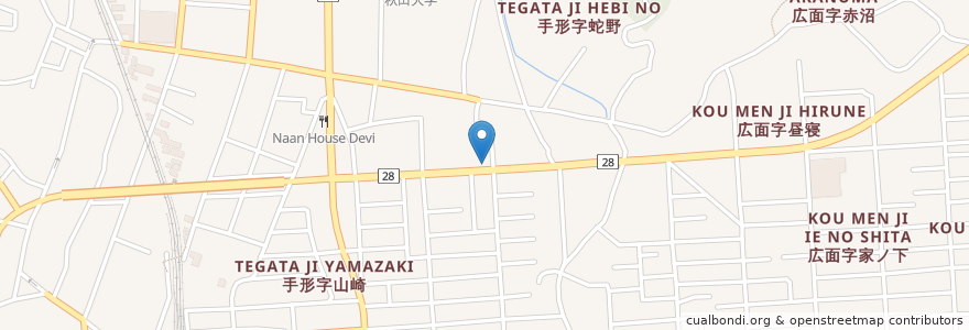 Mapa de ubicacion de たいあん弁当 手形店 en Japão, 秋田県, 秋田市.