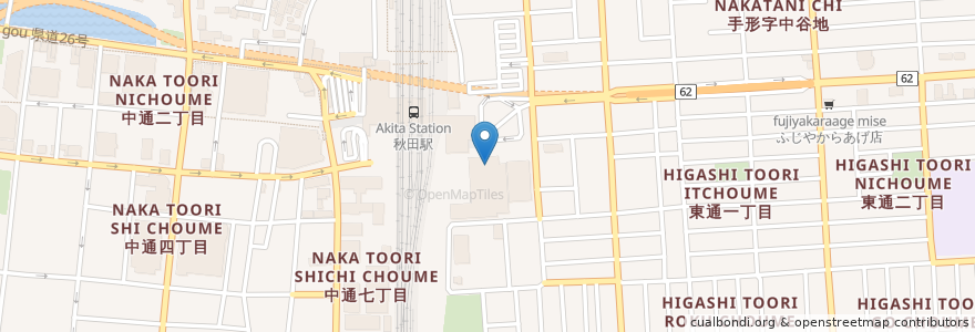 Mapa de ubicacion de 日産レンタカー 秋田駅東口店 en Japão, 秋田県, 秋田市.